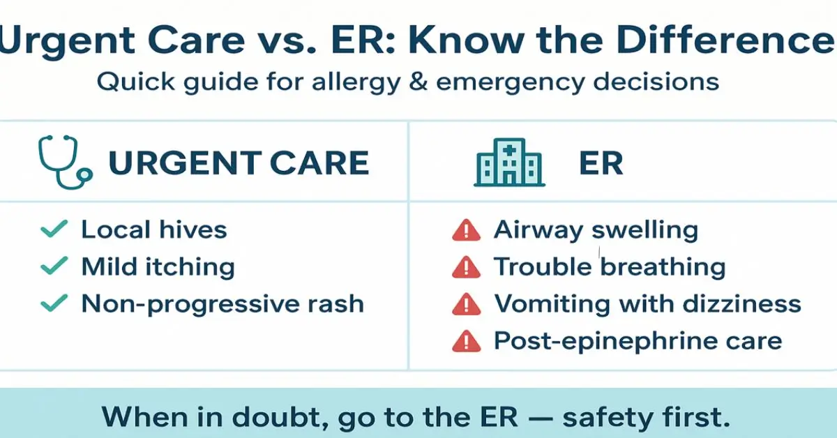 when to go to hospital allergic reaction