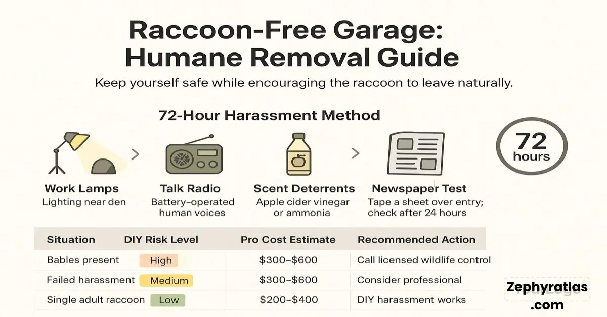 how to get racoon out of garage