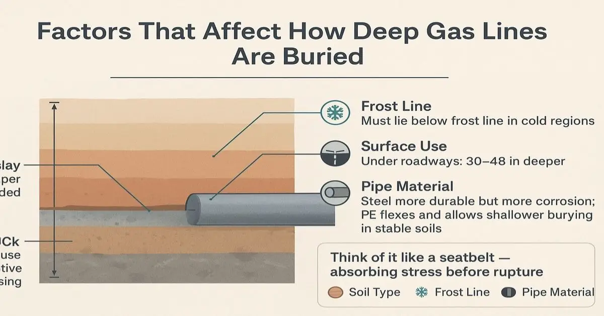 how deep are gas lines buried