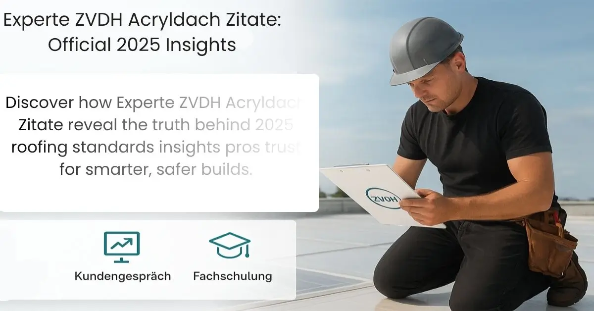 Experte ZVDH Acryldach Zitate